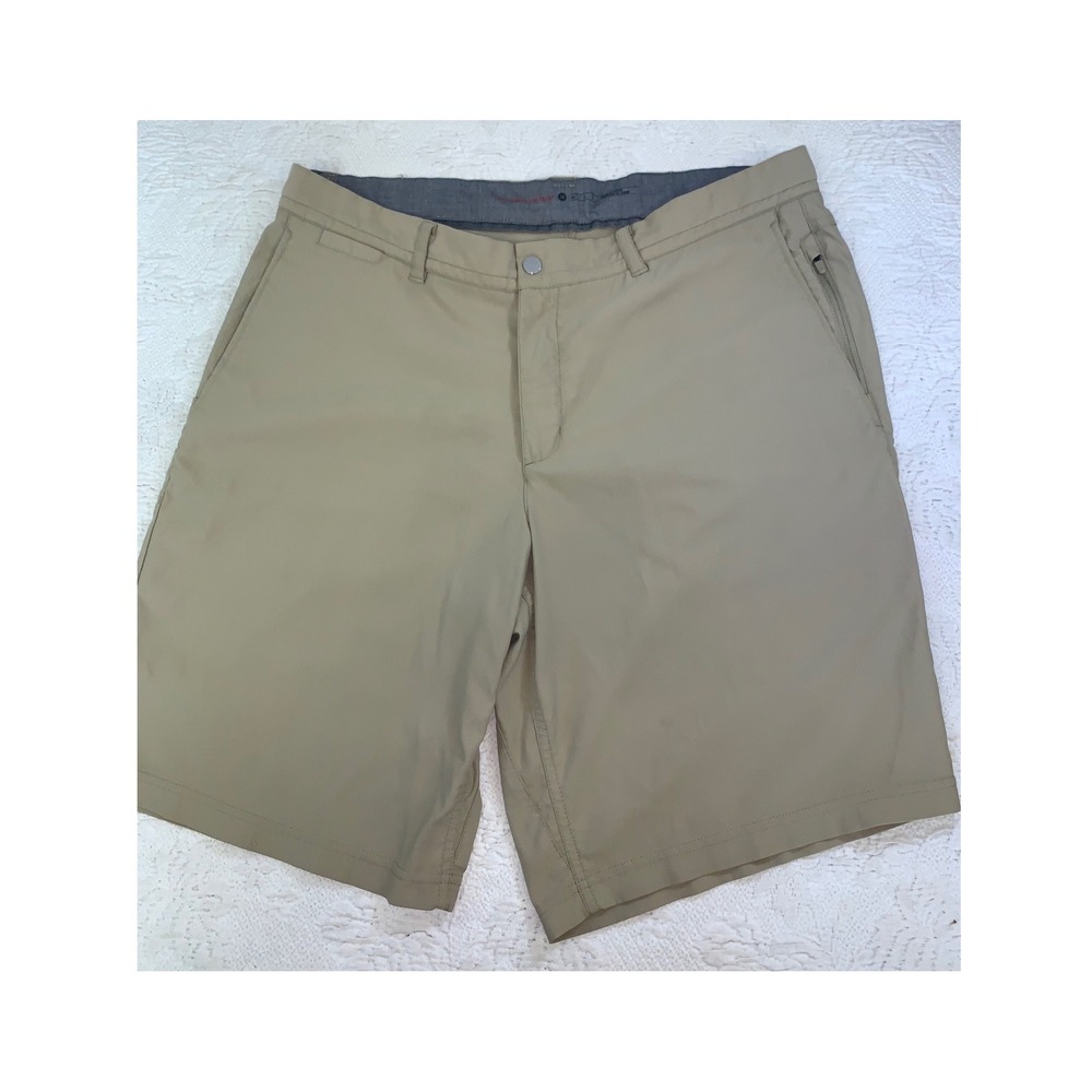 Nike Tiger Woods Collection Mens Golf Shorts Khaki Tan Herringbone Size 36